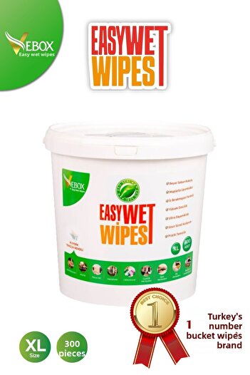 VEBOX Easy Wet Wipes Bucket Wet Wipes White Soap Scented Eco 300 pcs