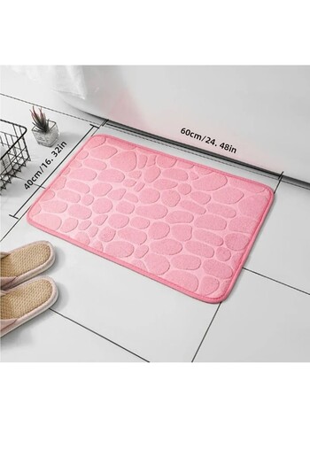 BEYZANA Diatom Bath Mat with Waterproof and Non-Slip Base - Embossed and Ablution Mat