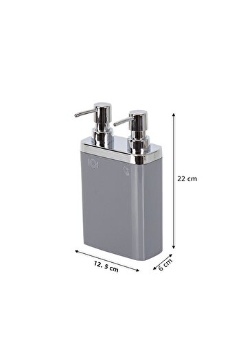 Prima Nova Viva 2-Piece Kitchen Liquid Soap Dispenser Gray
