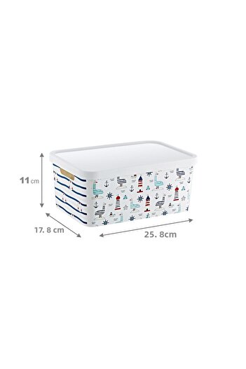 Smartware Stafi Patterned Multi-Purpose Box with Lid 4.5 Lt