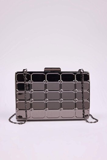 TRENDYOL SHOES Metallic Silver Three-Dimensional Evening Dress Women's Stylish Mini Clutch Hand Bag Takss25Py00004