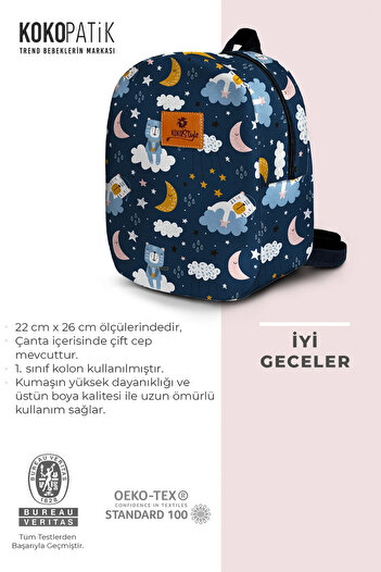Kokopatik Iyi Geceler Çocuk Küçük Boy Sırt Çanta
