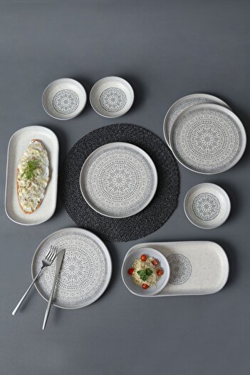 Keramika Stone Breakfast Set for 4 People 10 Pieces 21426-27