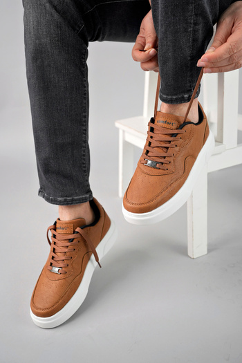 Zerenyus Ανδρικά αθλητικά παπούτσια Jack Daily Comfortable Thick Sole Tan