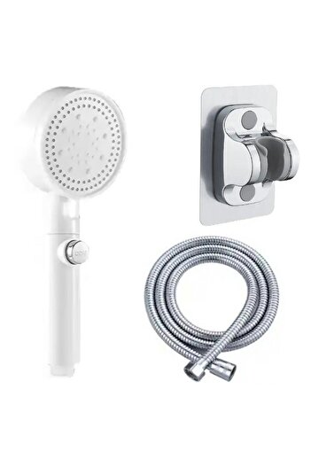 divendi-ro 3-piece shower set with shower screen, hose and holder included - White/Silver