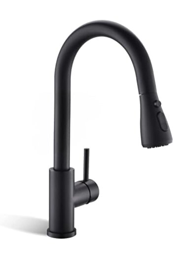 fitto Matte Black Kitchen Mixer with Pull-Out Sprayer