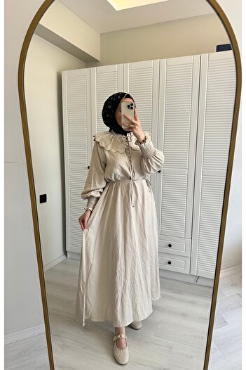 Nuesscollection Nakışlı Pamuklu Elbise