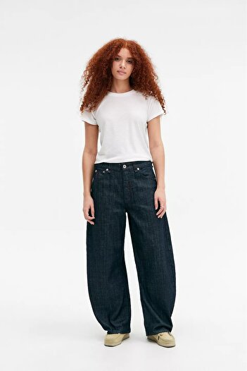 september island Dark Navy Blue Shalwar Cocoon Trousers