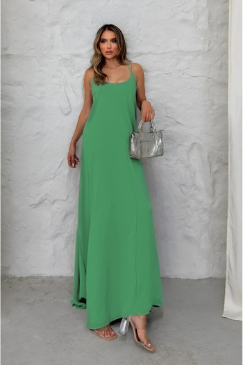Balenbi Women's Aerobin Fabric Adjustable Strap Long Dress 1099