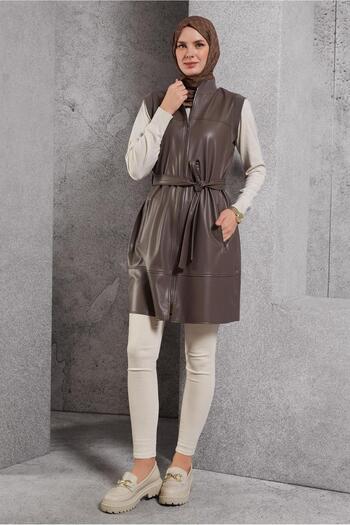 Alvina Sunny Leather Vest with Birds 45239