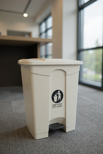 Living Plastic Garbage Bin - 70 Liters - Stylish and Durable Beige Waste Bin for Home and Office