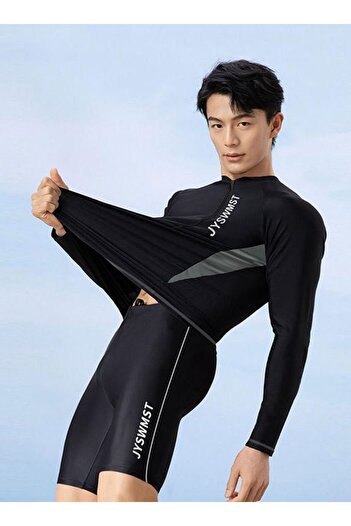 ROAISS 2 Piece Men's Swimsuit Set Fashion Loose Fitting Quick Drying Sun Protection Swimsuit Set