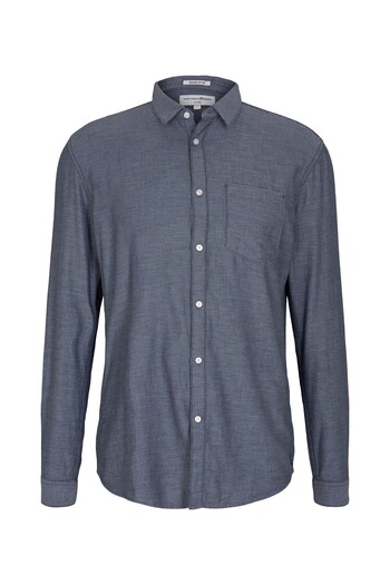 Tom Tailor Hemd Shirt fein strukturiert mit Bio Baumwolle