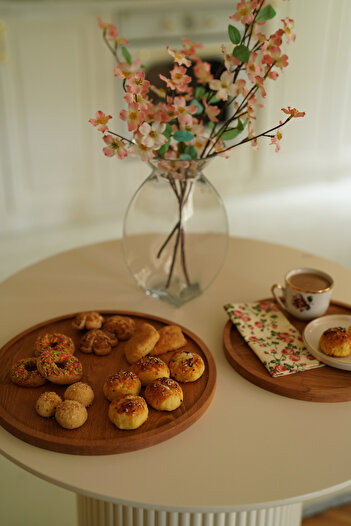 justwood Large Size 30 cm Beech Wood - Plate, Presentation, Plate, Serving Plate, Catering