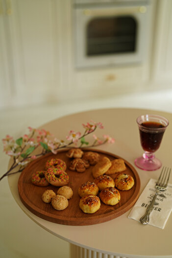 justwood Large Size 30 cm Beech Wood - Plate, Presentation, Plate, Serving Plate, Catering