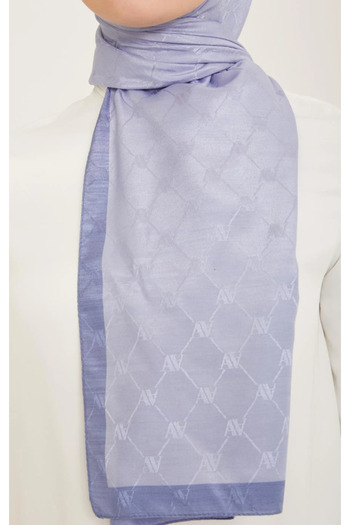 Armine Trend Monogram Shawl - 2 - Sky Blue 120