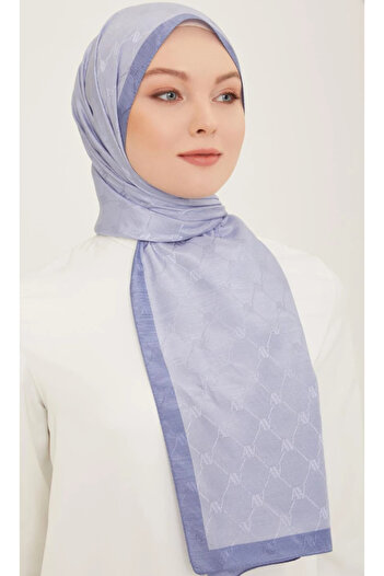 Armine Trend Monogram Shawl - 2 - Sky Blue 120