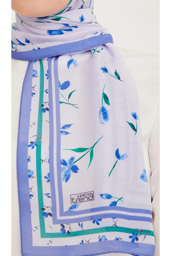 Armine Trend Shawl Lilac Mixed Flower Pattern 10008-14