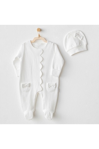 andywawa Chic Girl Jumpsuit Set - Ecru