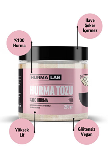 HurmaLab Hurma Tozu 280 gr. 2'li Ekonomik Paket