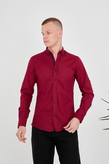 jack carisma Poplin Printed Stretchy Slim Fit Men's Shirt