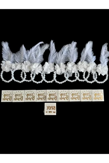 AYS Bride to Be Bridal Bridesmaid Tattoo and Bracelet Set 10Pcs (Bachelor)