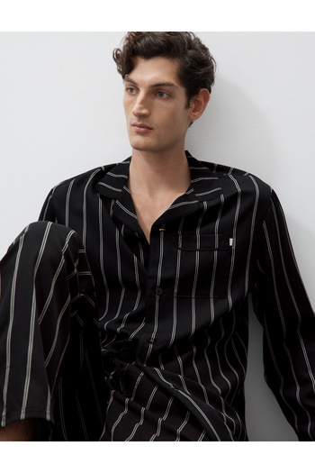 Marks & Spencer Regular Fit Çizgili Pijama Üstü