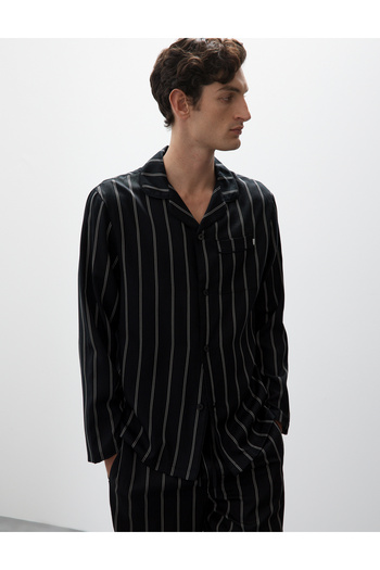 Marks & Spencer Regular Fit Çizgili Pijama Üstü