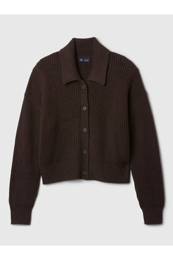 GAP Kadın Kahverengi CashSoft Relaxed Rib Hırka