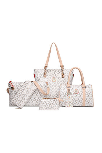 Generic 6 Pieces Of Fashionable Bone Pattern One-shoulder Crossbody Bag Handbag Key Bag