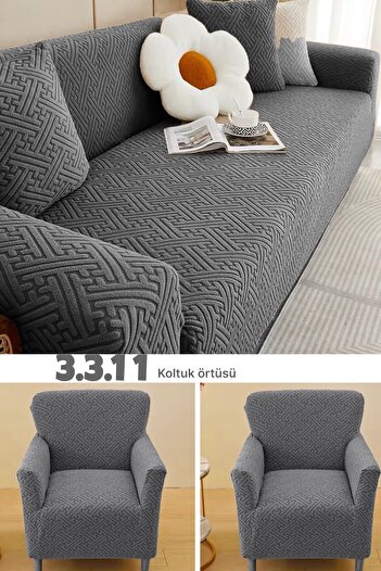 uzhanem 3 3 1 1 Stretch Elastic Flexible Washable Jacquard Sofa Cover Set Sofa Cover