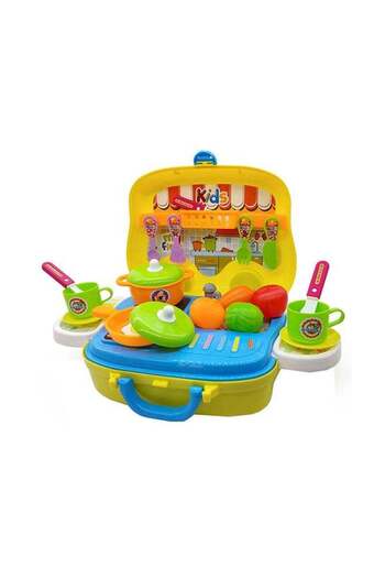 LIXADA 26-Piece Portable Lightweight Kitchen Cook Roll Suitcase Toy Playset For Kids