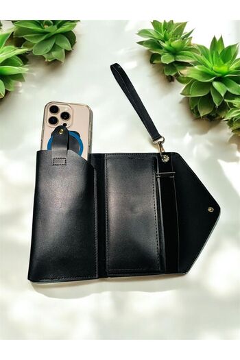 Shoebuo Women's Wallet with Phone Compartment, Cash Compartment, Wrist Arm, Hand Strap Wallet