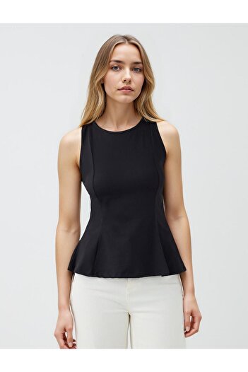 Jimmy Key Black Crew Neck Sleeveless Knitted Blouse