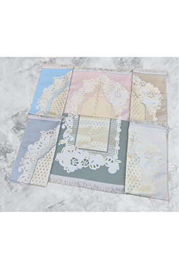 TABASAFE Heavy and Patterned Plain Jacquard Prayer Rug - Fringed