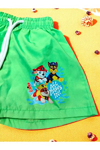 MİLAYS LİFE HOME COLLECTİON Boy - Paw Petrol Printed, Net Mesh and Lace Up Shorts