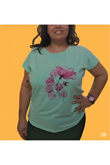 Barato Round Neck Floral Pattern Trend Printed Large Size Cotton Fabric Premium T-Shirt