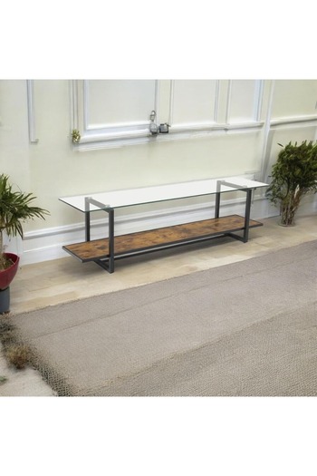 DEC4 Plasma table, wood with glass, 160 cm