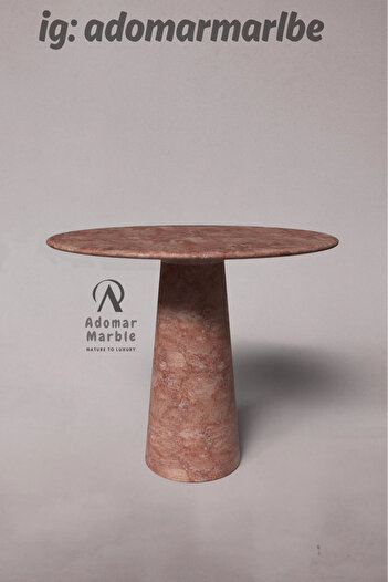 adomarmarblehandmadeandluxury Traverten Yemek Masası, Özel Ölçü, Gerçek Traverten, Yuvarlak Traverten Masa