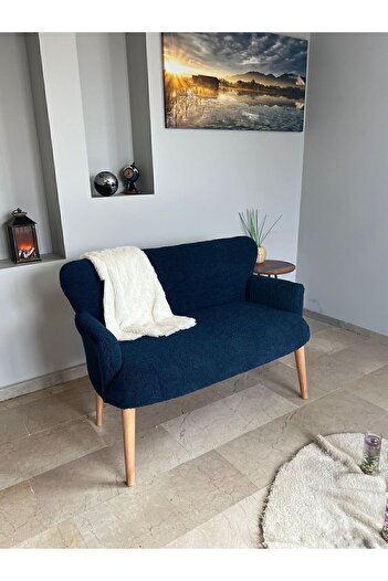 Azra Mobilya Azra Aksesuar Çay Seti Oturma Grubu, Puffy Kumaş, Koltuk Takımı, Ahşap Ayak, Balkon Bahçe Mobilyası