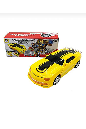 KİNKU Bumblebee Robota Dönüşen Araba Pilli - Işıklı, Sesli, Camaro Mia Araba, Robot Araba-25 Cm