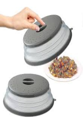 Pannex Collapsible Microwave Cover (10.5") – BPA-Free, Vented, Dishwasher Safe, Doubles as Colander