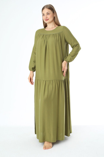 Juliet Deluxe Rochie de damă cu mânecă lungă din țesătură de viscoză de mărime mare 33433