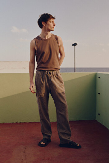 H&M Keten Karışımlı Pantolon Regular Fit