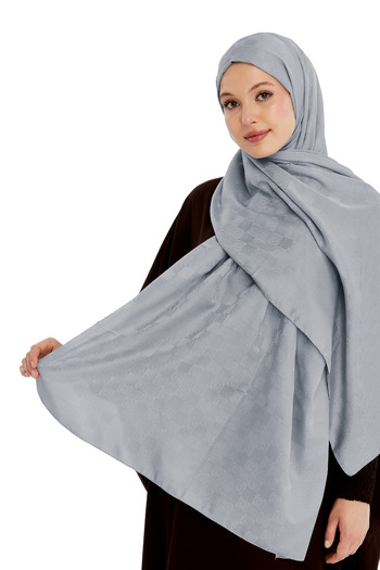 Altobeh Monogram Checkerboard Pattern Shawl - Gray