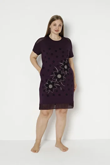 ROMEO LİFE Women's Plus Size Lycra Viscose Fabric Dress 5858