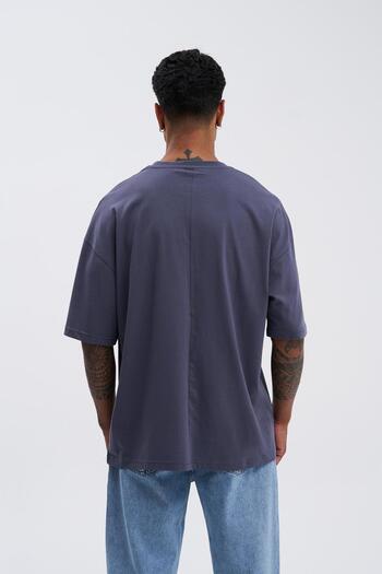 Machinist Ανδρικό μπλουζάκι Basic Super Cotton Oversize Smoked