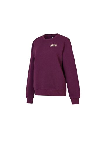 New Balance Nb Lifestyle Women Sweatshirt Wnc3416-Plm Women's Burgundy Sweatshirt