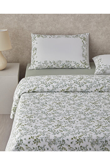 English Home Natur Printed Single Pique Set 150X220 cm Green