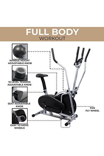ALTIS Fitness Elliptical Exercise Indoor Elliptical Machine Cross Trainer 2600B0F1FCTGC3 Carry 115Kg